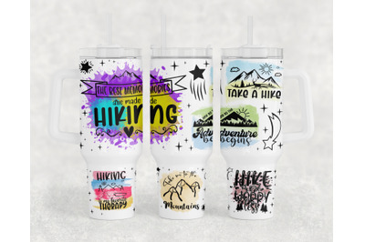 Hiking 40oz Tumbler Wrap, Adventure 40oz Quencher Tumbler Sublimation