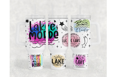 Lake 40oz Tumbler Wrap, Lake Vibes 40oz Quencher Tumbler Sublimation