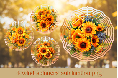 Paper cut wind spinner sublimation Sunflower wind spinner