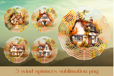 Fall house wind spinner sublimation Autumn wind spinner bundle