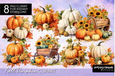 Fall Pumpkin Sublimation Bundle, Autumn Pumpkin Clipart