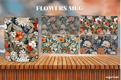 Flowers Mug Wraps Bundle | 11 oz | Sublimation