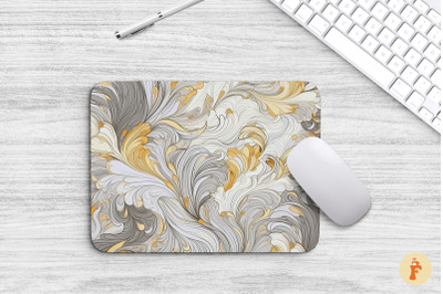 Soft Color Grey Line Art Mouse Pad