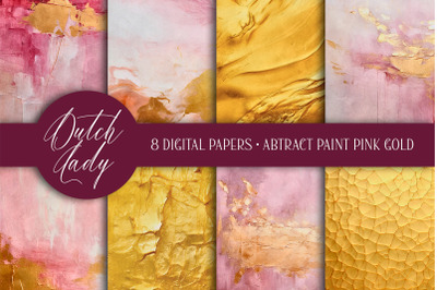 Abstract Paint Textures In Pink And Gold