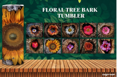 Flower Bark Tumbler Wraps Bundle | 20 Oz | Sublimation