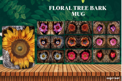 Flower Bark Mug Wraps Bundle | 11 oz | Sublimation