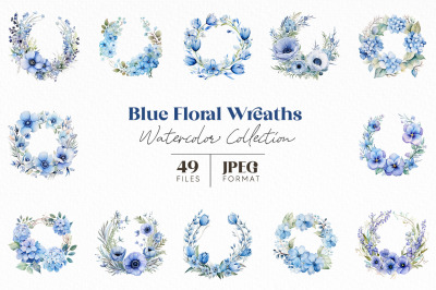 Blue Floral Wreaths