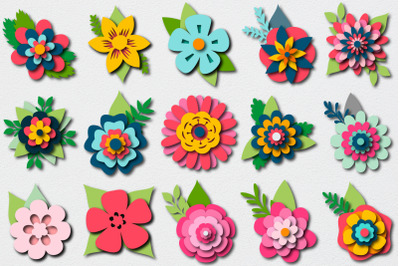 Paper Flower Template SVG Bundle | SVG Paper Flower