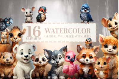 16 Wonderland Baby Animals Clipart - Wildlife Nursery Wall