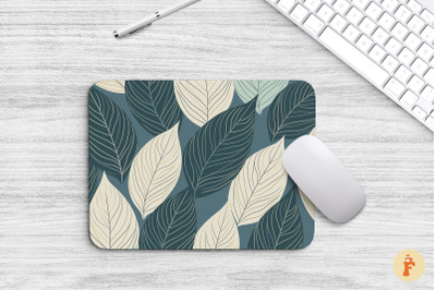 Leaf Line Art Mouse Pad