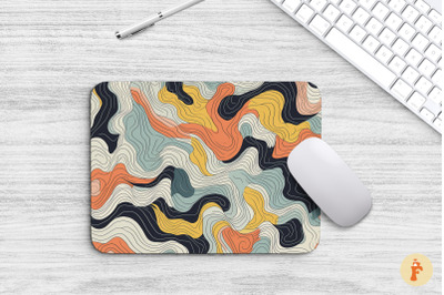 Abstract Colorful Line Art Mouse Pad