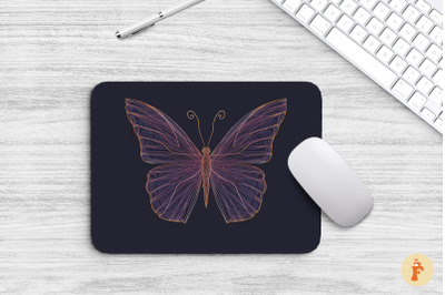 One Line Art Butterfly Mouse Pad