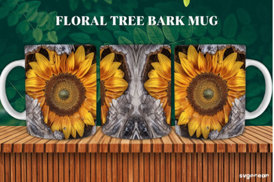 Sunflower on Bark Mug Wrap | 11 oz | Sublimation