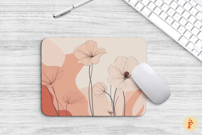 Abstract Line Art Flower Mouse Pad