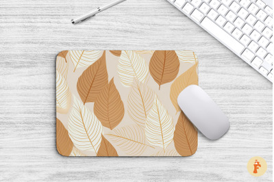 One Line Art Leaf Mouse Pad