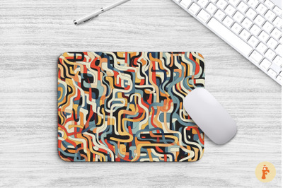 Vintage Abstract Line Art Mouse Pad