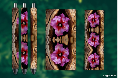 Hibiscus on Bark Pen Wrap | Sublimation