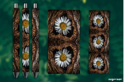 Chamomile on Bark Pen Wrap | Sublimation