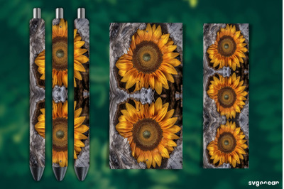 Sunflower on Bark Pen Wrap | Sublimation