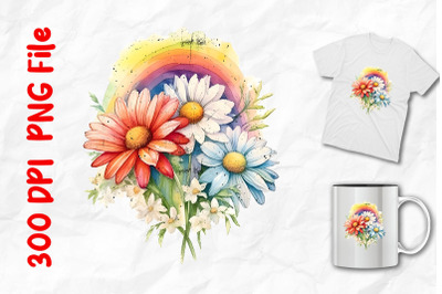 Daisies And Rainbow