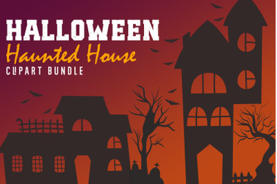 Haunted House Clipart Bundle For Halloween Designs