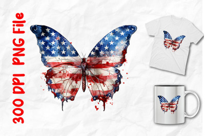 USA Flag Butterfly