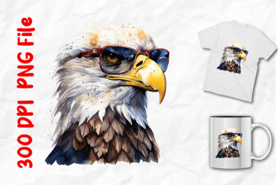 Bald Eagle Wearing Sunglasses