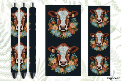 Embroidery Cow Pen Wraps | Sublimation