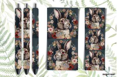 Embroidery Hare Pen Wraps | Sublimation