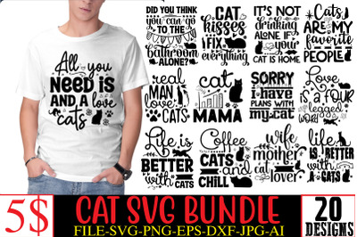 Cat SVG Bundle&2C;20 Designs&2C;Cat Mom SVG Bundle