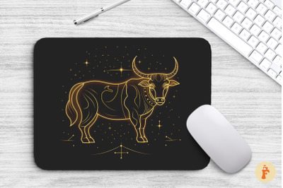 Taurus Zodiac Sign Line Art Mouse Pad