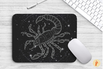 Scorpio Zodiac Sign Line Art Mouse Pad