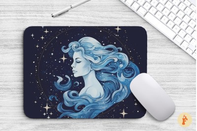 Aquarius Zodiac Sign Mouse Pad