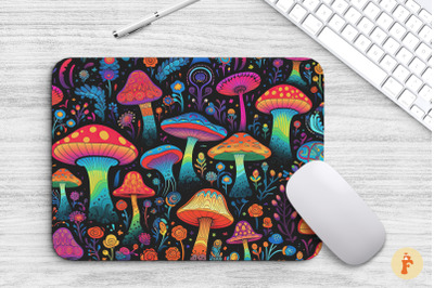 Psychedelic Mushrooms Hippie Mouse Pad