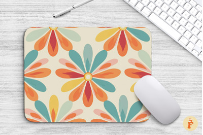 1970s groovy retro flower Mouse Pad