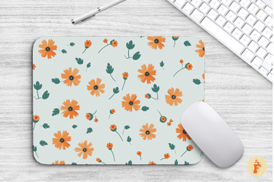 Minimal Hippie Flowers Mouse Pad