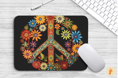 Hippie Peace Sign Mouse Pad