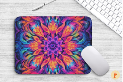 Psychedelic Tie-Dye Art Motif Mouse Pad