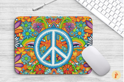 Psychedelic Peace Symbol Mouse Pad