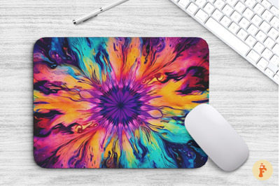 Psychedelic Tie Dye Hippie Mouse Pad