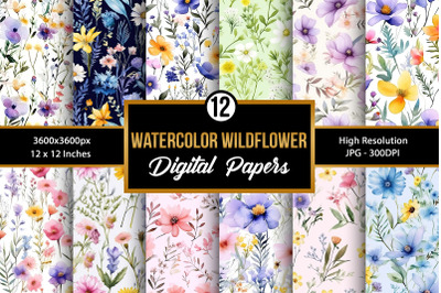 Watercolor Wildflowers Digital Papers