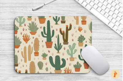 Boho Tribal Cacti Mouse Pad