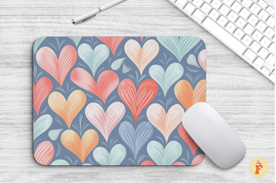 Scandinavian Boho Hearts Mouse Pad