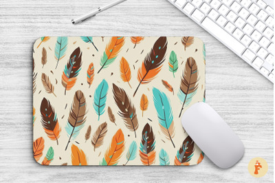 Boho Feathers Mouse Pad