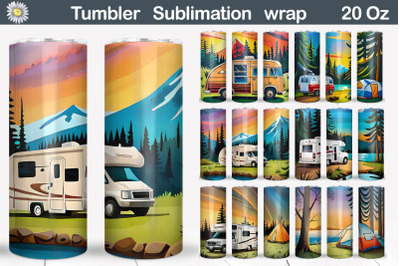 Camping Tumbler Bundle | Camping Tumbler Sublimation designs