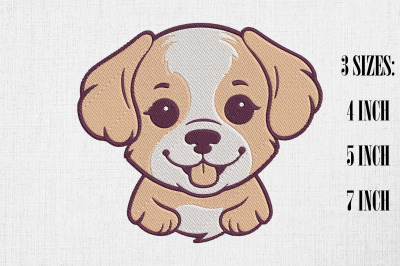 Cute Kawaii Dog Embroidery