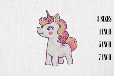 Cute Unicorn Embroidery Design