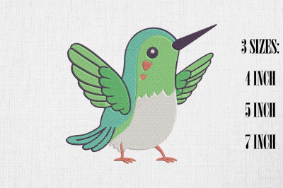 Cute Hummingbird Embroidery Design