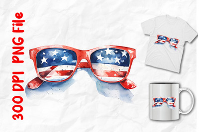 Red Sunglasses With American Flag