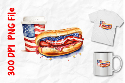 American Hot Dog And Coffee Cup